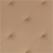 Square LeatherSoft Tufted Ottoman with Black Metal Frame in Light Brown