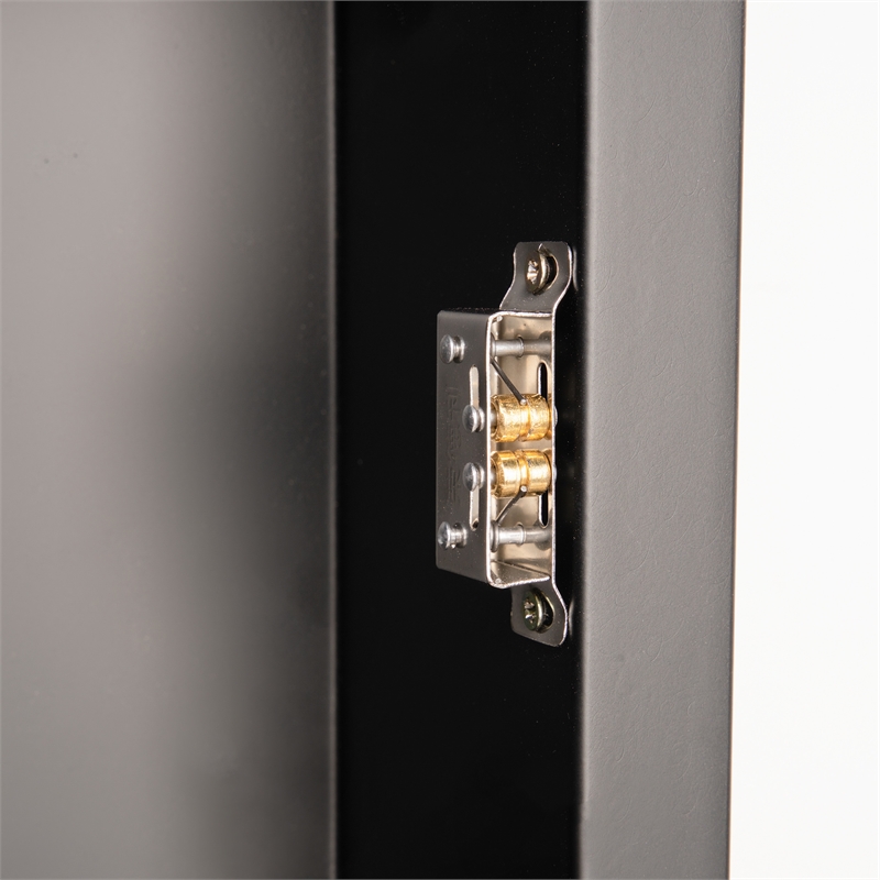 Recessed Bathroom Medicine Cabinet with Beveled Mirror in Black - 24x30