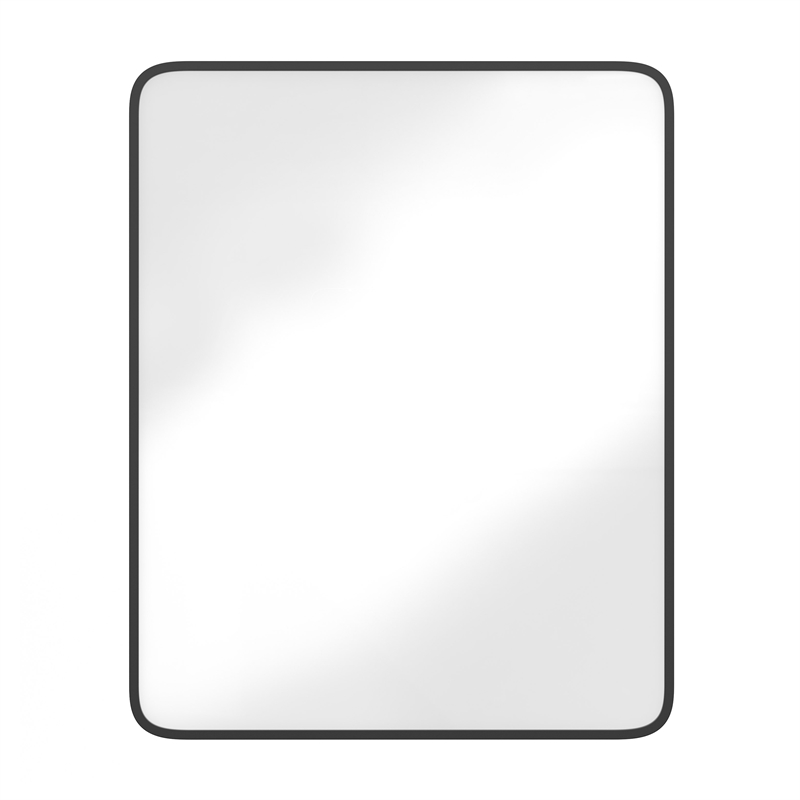 Recessed Bathroom Medicine Cabinet with Beveled Mirror in Black - 24x30