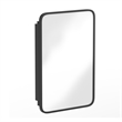 Recessed Bathroom Medicine Cabinet with Beveled Mirror in Black - 16x24