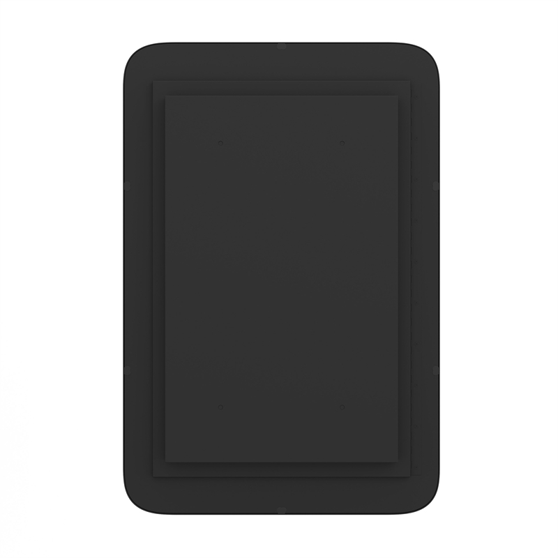 Recessed Bathroom Medicine Cabinet with Beveled Mirror in Black - 16x24