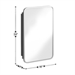 Recessed Bathroom Medicine Cabinet with Beveled Mirror in Silver - 16x24