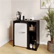 Space-Saving Mini Fridge Organizer Shelf with Cubby Storage in Black