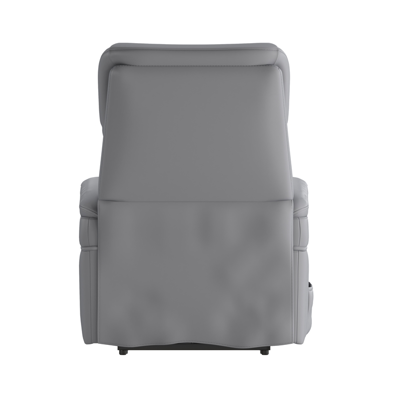 Gray LeatherSoft Remote Powered Lift Recliner for Elderly - Medical Furniture