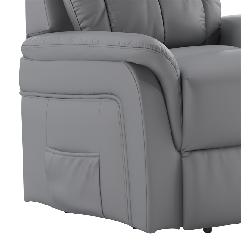 Gray LeatherSoft Remote Powered Lift Recliner for Elderly - Medical Furniture
