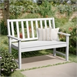 All Weather Heavy Duty Commercial Recycled HDPE Bench with Curved Seat in White