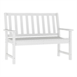 All Weather Heavy Duty Commercial Recycled HDPE Bench with Curved Seat in White