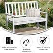 All Weather Heavy Duty Commercial Recycled HDPE Bench with Curved Seat in White