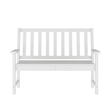 All Weather Heavy Duty Commercial Recycled HDPE Bench with Curved Seat in White