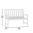 All Weather Heavy Duty Commercial Recycled HDPE Bench with Curved Seat in White