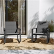 Set of 2 All Weather Flex Comfort Rocking Chairs with Metal Frames-Black/Black