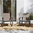 Set of 2 All Weather Flex Comfort Rocking Chairs with Metal Frames-Brown/Black