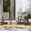 Set of 2 All Weather Flex Comfort Rocking Chairs with Metal Frames-Brown/Black