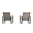 Set of 2 All Weather Flex Comfort Rocking Chairs with Metal Frames-Brown/Black