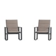 Set of 2 All Weather Flex Comfort Rocking Chairs with Metal Frames-Brown/Black