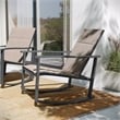 Set of 2 All Weather Flex Comfort Rocking Chairs with Metal Frames-Brown/Black