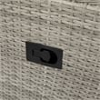 Indoor/Outdoor Wicker Rattan Recliner with Flip-Up Side Table in Gray