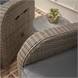 Indoor/Outdoor Wicker Rattan Recliner with Flip-Up Side Table in Gray