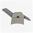 Indoor/Outdoor Wicker Rattan Recliner with Flip-Up Side Table in Gray