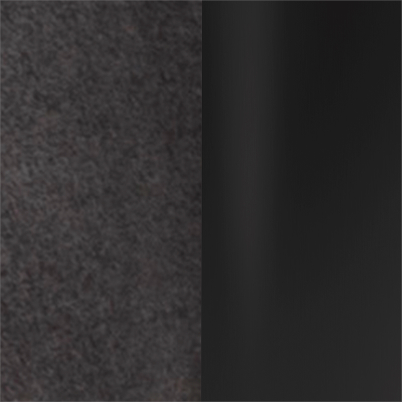 Charcoal Fabric Adjustable Height Barstool with Rounded Mid-Back and Black Base