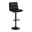 Set of 2 Commercial Armless Adjustable Height Barstools in Black LeatherSoft