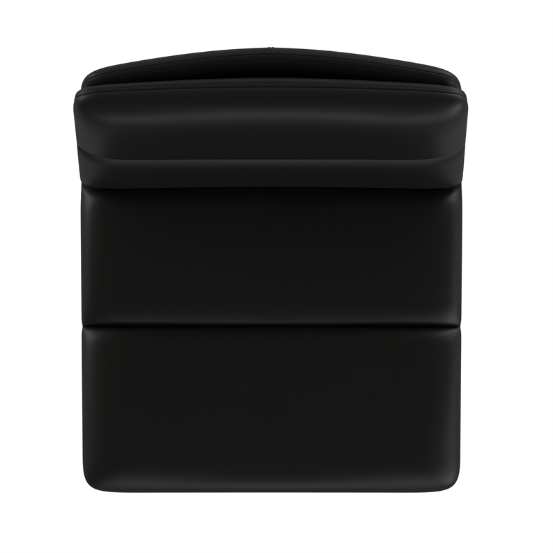 Set of 2 Commercial Armless Adjustable Height Barstools in Black LeatherSoft