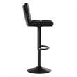 Set of 2 Commercial Armless Adjustable Height Barstools in Black LeatherSoft