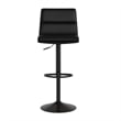 Set of 2 Commercial Armless Adjustable Height Barstools in Black LeatherSoft