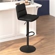 Set of 2 Commercial Armless Adjustable Height Barstools in Black LeatherSoft