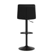 Set of 2 Commercial Armless Adjustable Height Barstools in Black LeatherSoft