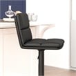 Set of 2 Commercial Armless Adjustable Height Barstools in Black LeatherSoft