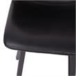 Set of 2 Commercial Armless Metal Counter Stools - Black LeatherSoft