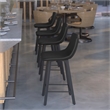 Set of 2 Commercial Armless Metal Counter Stools - Black LeatherSoft