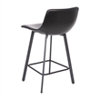 Set of 2 Commercial Armless Metal Counter Stools - Black LeatherSoft