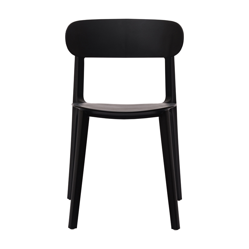 Commercial All-Weather Resin Patio Stack Chair with Contoured Backrest