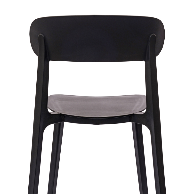 Commercial All-Weather Resin Patio Stack Chair with Contoured Backrest