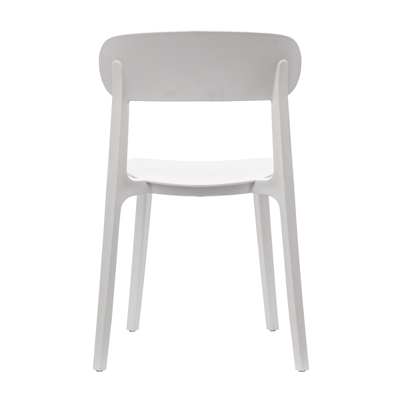 Commercial All-Weather White Resin Patio Stack Chair with Contoured Backrest