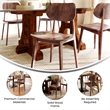 Commercial Solid Wood Dining Chair with Curved Backrest in Antique Copper