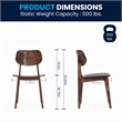 Commercial Solid Wood Dining Chair with Curved Backrest in Antique Copper