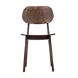 Commercial Solid Wood Dining Chair with Curved Backrest in Antique Copper