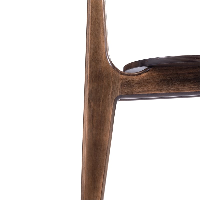 Commercial Solid Wood Dining Chair with Curved Backrest in Antique Copper