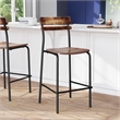 Commercial Solid Wood Bar Stool with Black Frame and Antique Copper Finish