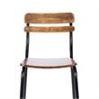 Commercial Solid Wood Bar Stool with Black Frame and Antique Copper Finish