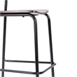 Commercial Solid Wood Bar Stool with Black Frame and Antique Copper Finish