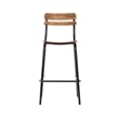 Commercial Solid Wood Bar Stool with Black Frame and Antique Copper Finish