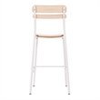 Commercial Solid Wood Bar Stool with White Frame and Antique White Finish