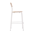 Commercial Solid Wood Bar Stool with White Frame and Antique White Finish