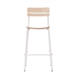 Commercial Solid Wood Bar Stool with White Frame and Antique White Finish