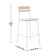 Commercial Solid Wood Bar Stool with White Frame and Antique White Finish