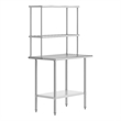 Commercial Stainless Steel Work Table with 2 Overshelves and 1 Undershef-24x36